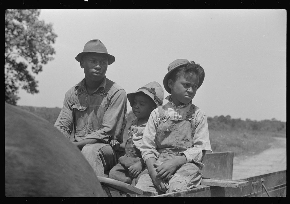 [Untitled photo, possibly related to: Project family in new wagon, Flint River Farms, Georgia]. Sourced from the Library of…