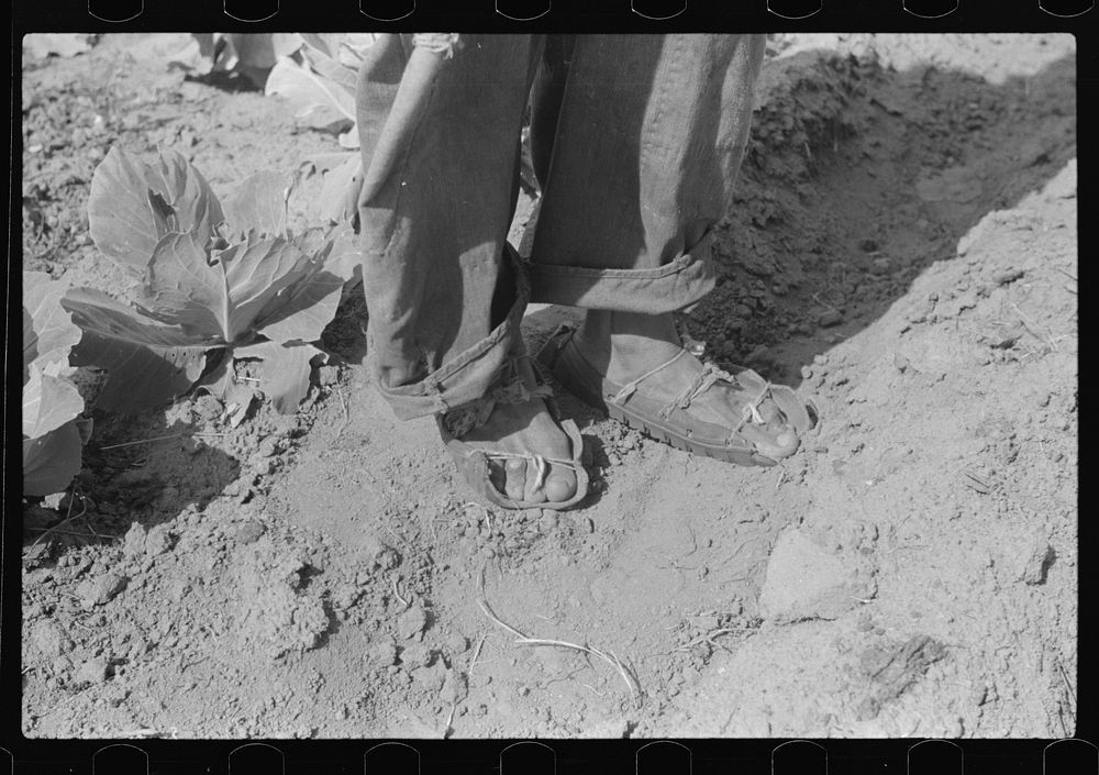 [Untitled photo, possibly related to: Rehabilitation borrower's shoes, made out of tire casings. Greene County, Georgia].…
