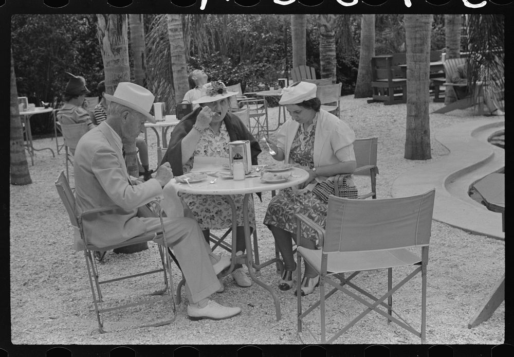 Outdoor refreshments for tourists near Tampa, Florida. Sourced from the Library of Congress.