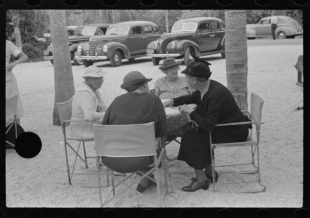 [Untitled photo, possibly related to: Outdoor refreshments for tourists near Tampa, Florida]. Sourced from the Library of…