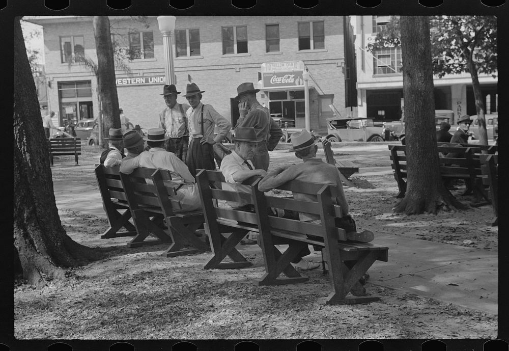 [Untitled photo, possibly related to: General town meeting place: the park. Lakeland, Florida]. Sourced from the Library of…