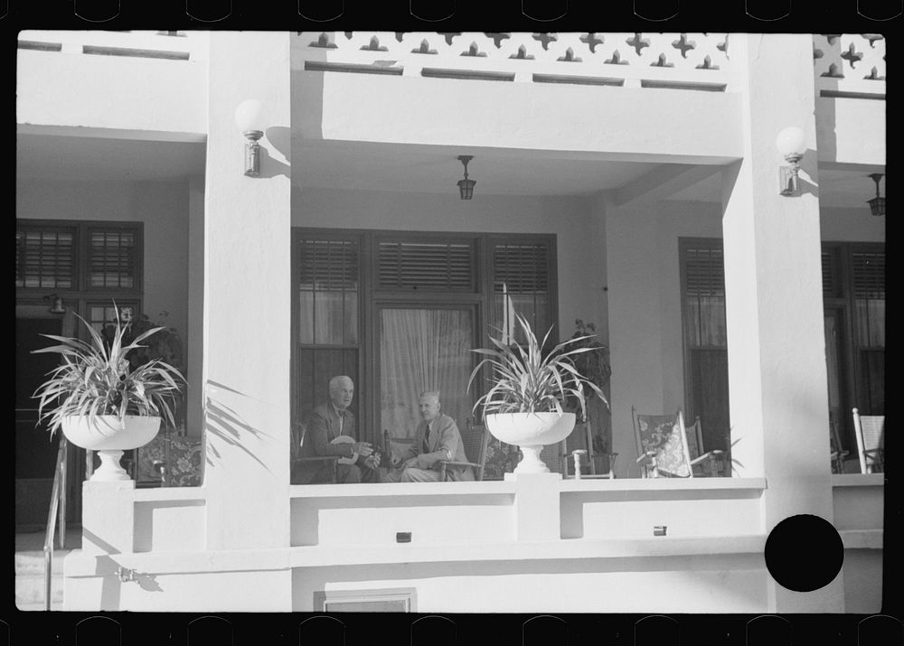 [Untitled photo, possibly related to: Hotel porch. Miami, Florida]. Sourced from the Library of Congress.