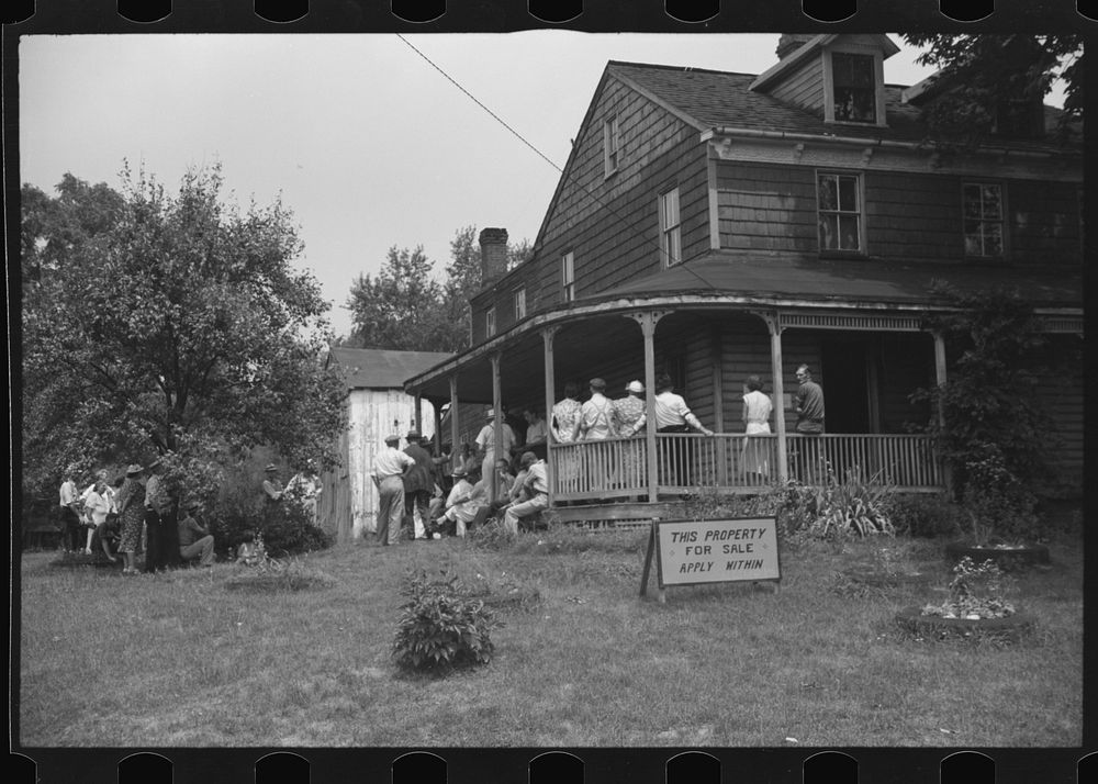 [Untitled photo, possibly related to: York County, Pennsylvania. An auction sale of a house and household goods]. Sourced…