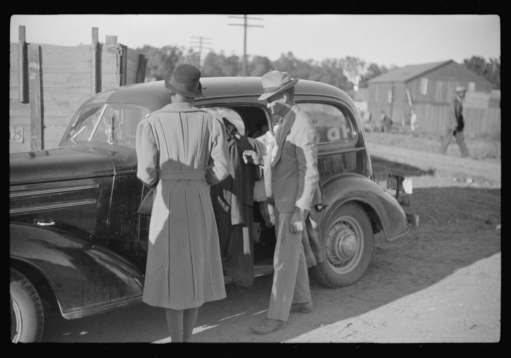 [Untitled photo, possibly related to: Used car lot, Clarksdale, Mississippi Delta, Mississippi. Big sales go on after cotton…