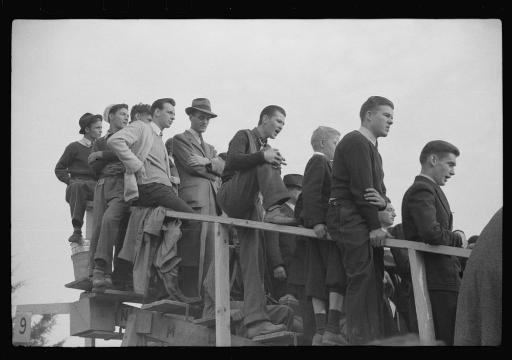 Spectators at the Duke University-North Carolina football game. Durham, North Carolina. Sourced from the Library of Congress.