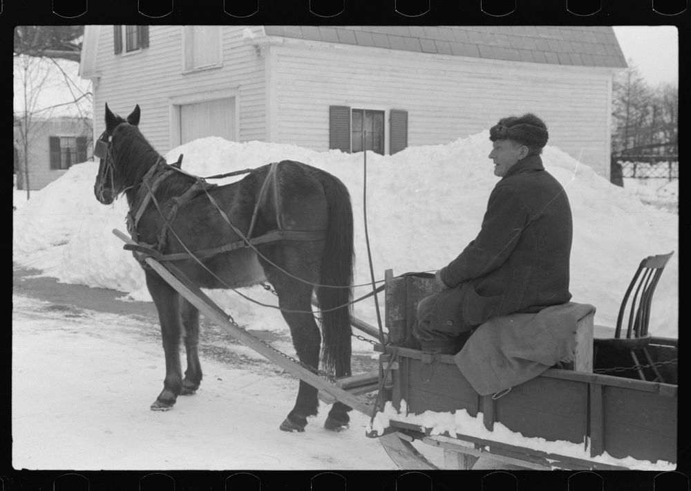 [Untitled photo, possibly related to: Mr. G.W. Clarke, who is seventy-one years old and has always lived in Vermont brings…