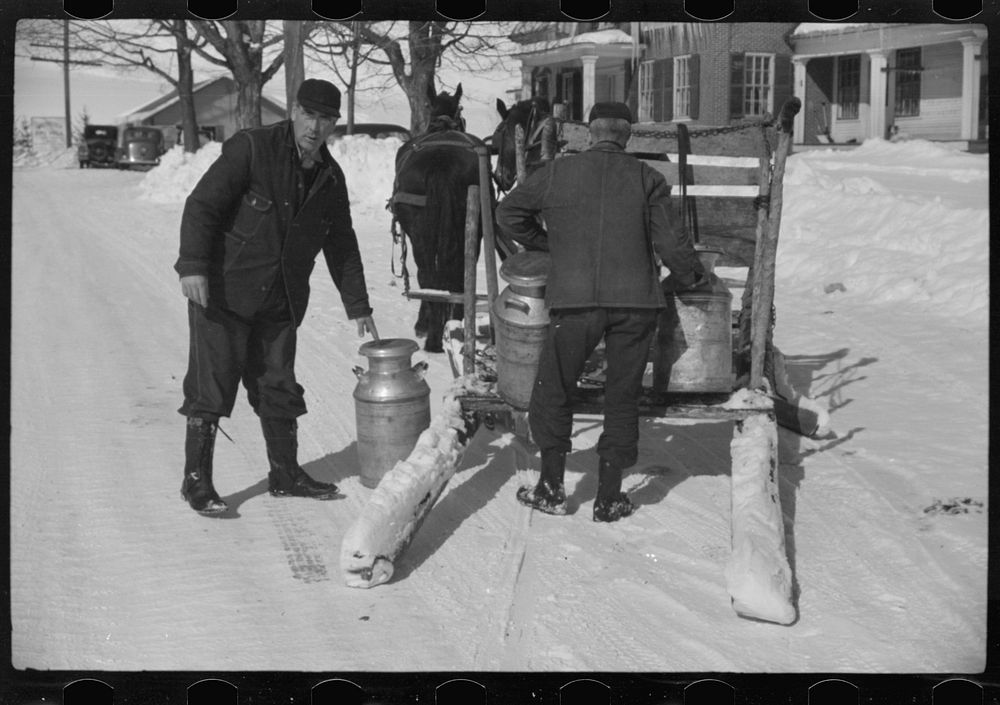 Mr. Gilbert and hired man had to haul all their water in milk cans during winter months as all other sources of water supply…