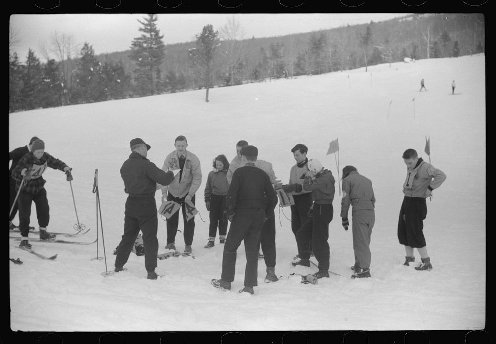 Local schoolchildren of North Conway, New Hampshire, have ski races on Saturdays on Cranmore Mountain. Sourced from the…