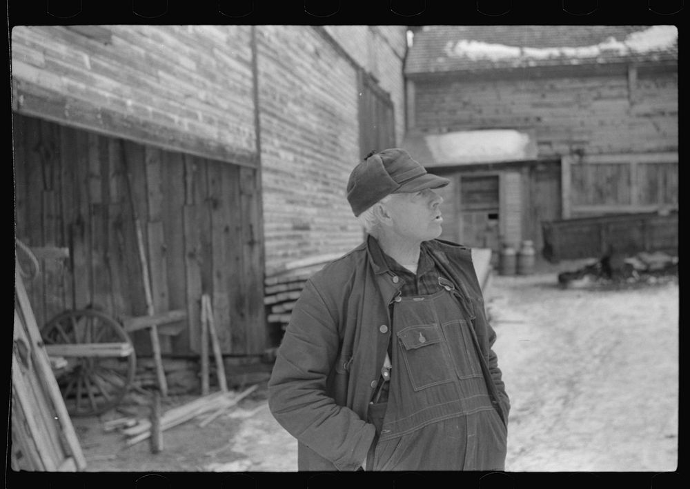 [Untitled photo, possibly related to: Farmer, Lisbon, near Franconia, New Hampshire]. Sourced from the Library of Congress.