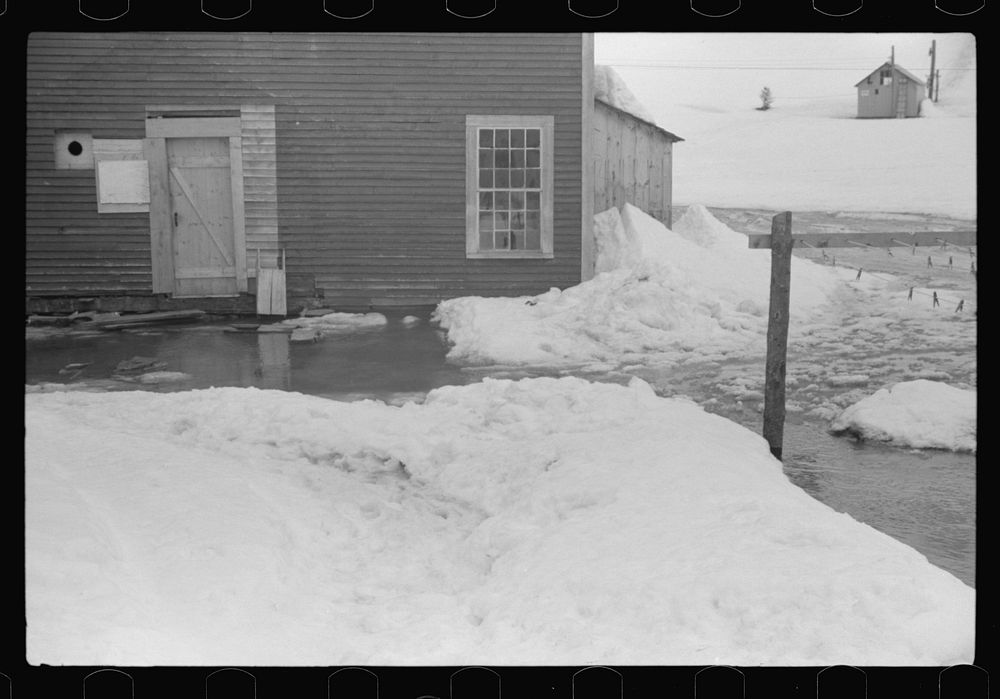 [Untitled photo, possibly related to: Spring thaw on Clinton Gilbert farm, near Woodstock, Vermont]. Sourced from the…