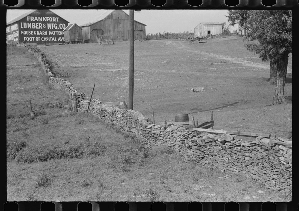 [Untitled photo, possibly related to: Old stone fence near Frankfort, Kentucky]. Sourced from the Library of Congress.