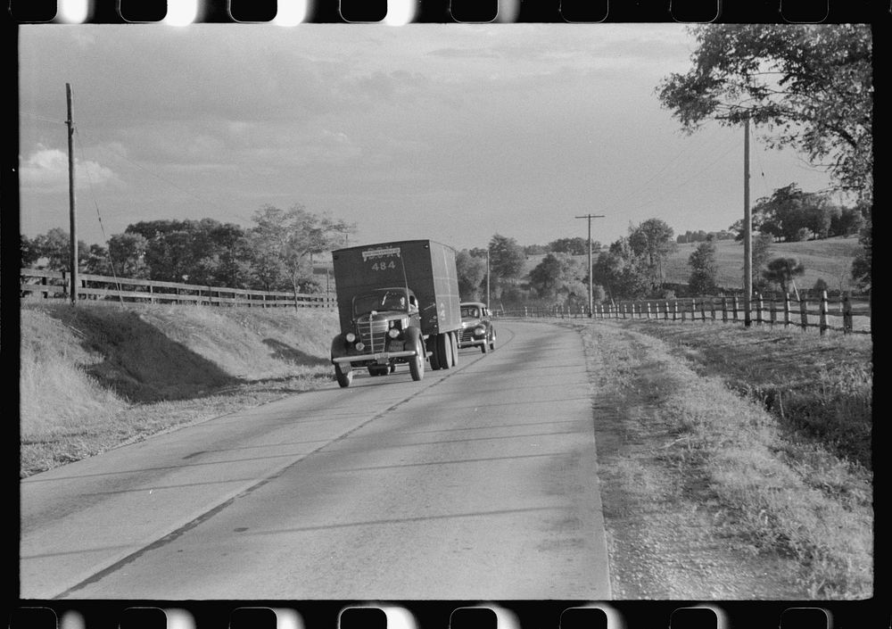 [Untitled photo, possibly related to: Highway between Louisville and Lexington, Kentucky]. Sourced from the Library of…