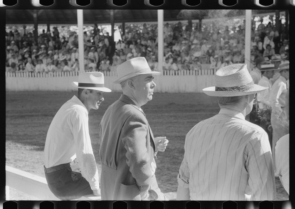 [Untitled photo, possibly related to: Spectators at Shelby County Horse Show and Fair. Shelbyville, Kentucky]. Sourced from…