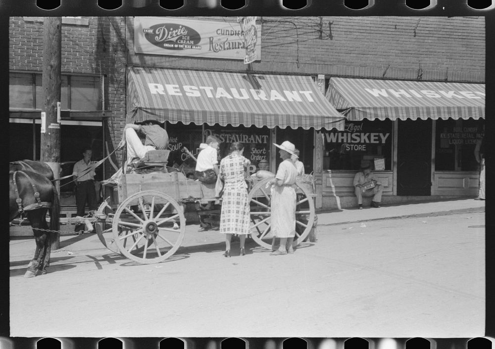 [Untitled photo, possibly related to: Selling watermelons on Saturdays and court day in Jackson, Breathitt County…