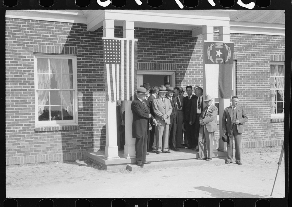 [Untitled photo, possibly related to: Governor Hooey with members of Caswell County Communities at the dedication of the new…