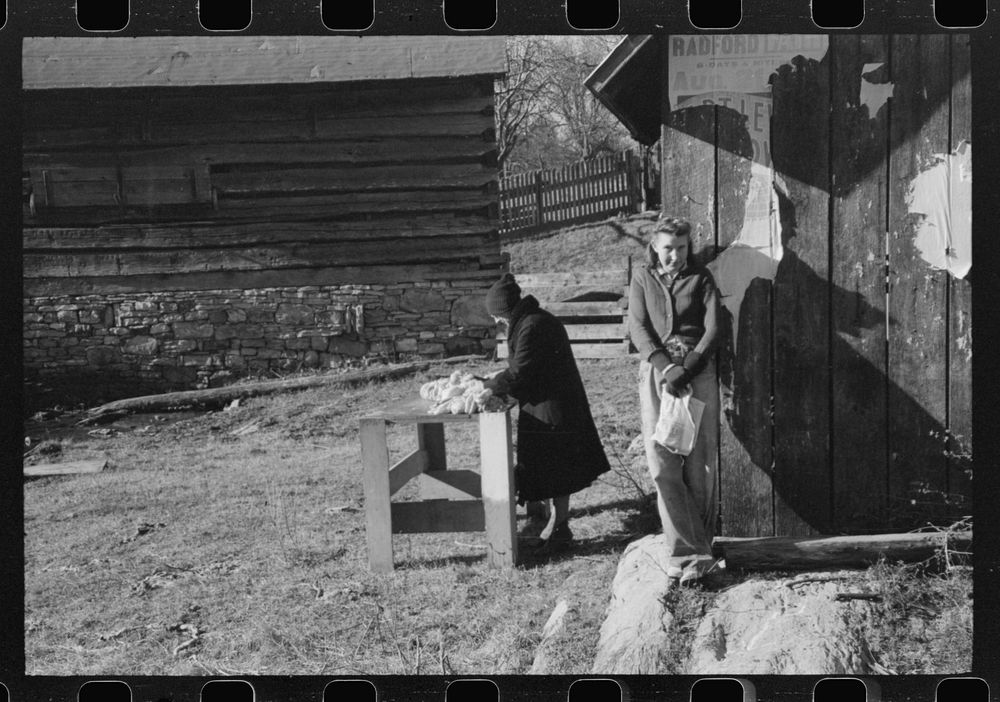 [Untitled photo, possibly related to: Hog killing. Near Luray, Virginia]. Sourced from the Library of Congress.