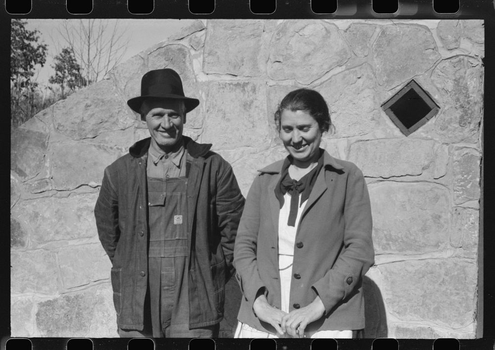 [Untitled photo, possibly related to: Mr. and Mrs. S. Castle or Mr. and Mrs. William S. Allen standing before their new…