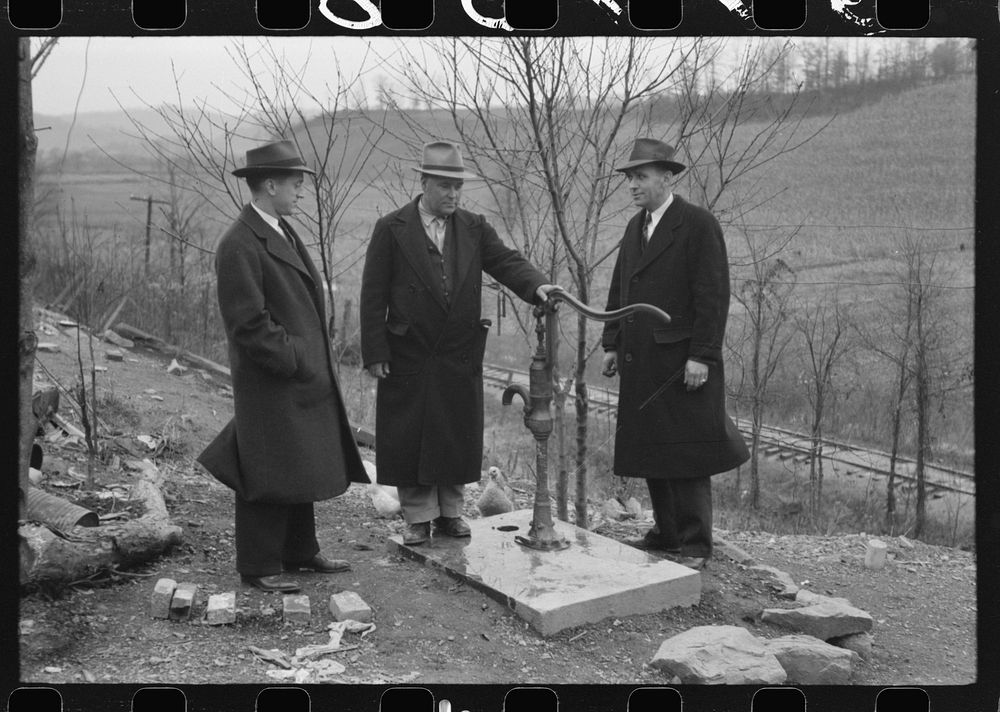 [Untitled photo, possibly related to: Dr. R.B. Fulks, county health officer, John E. Hale, contractor and builder of…