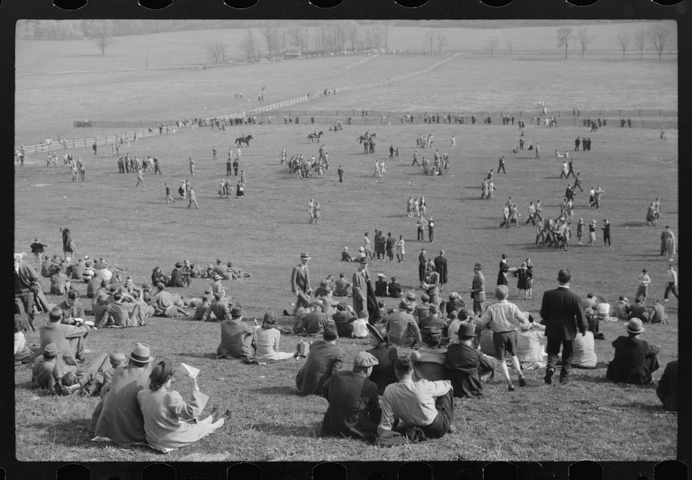 [Untitled photo, possibly related to: Spectators at the Point to Point cup race of the Maryland Hunt Club. Worthington…