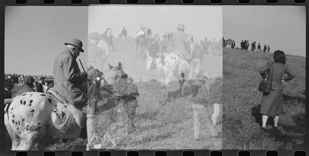 [Untitled photo, possibly related to: Bookies taking bets at horse races, Warrenton, Virginia]. Sourced from the Library of…