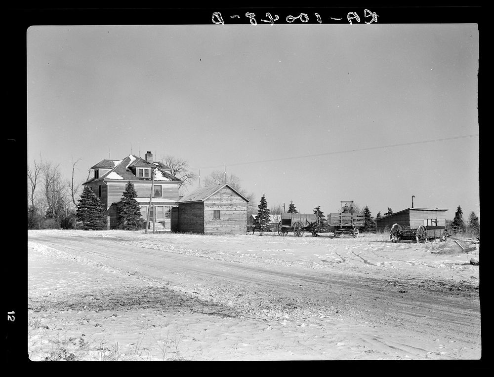 Rustan brothers' farm near Dickens, Iowa. Two hundred forty acres, crop share lease, owned by loan company. Title not clear…