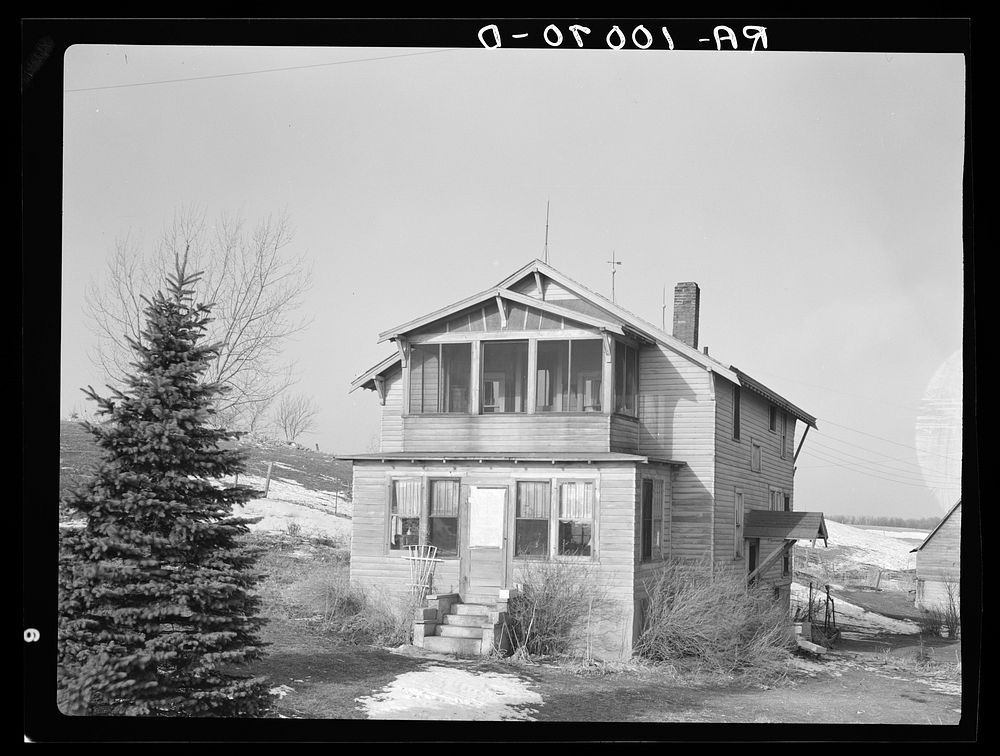 House on farm of J.E. Herbandson, owner-operator. Farm under heavy mortgage. Near Estherville, Iowa by Russell Lee