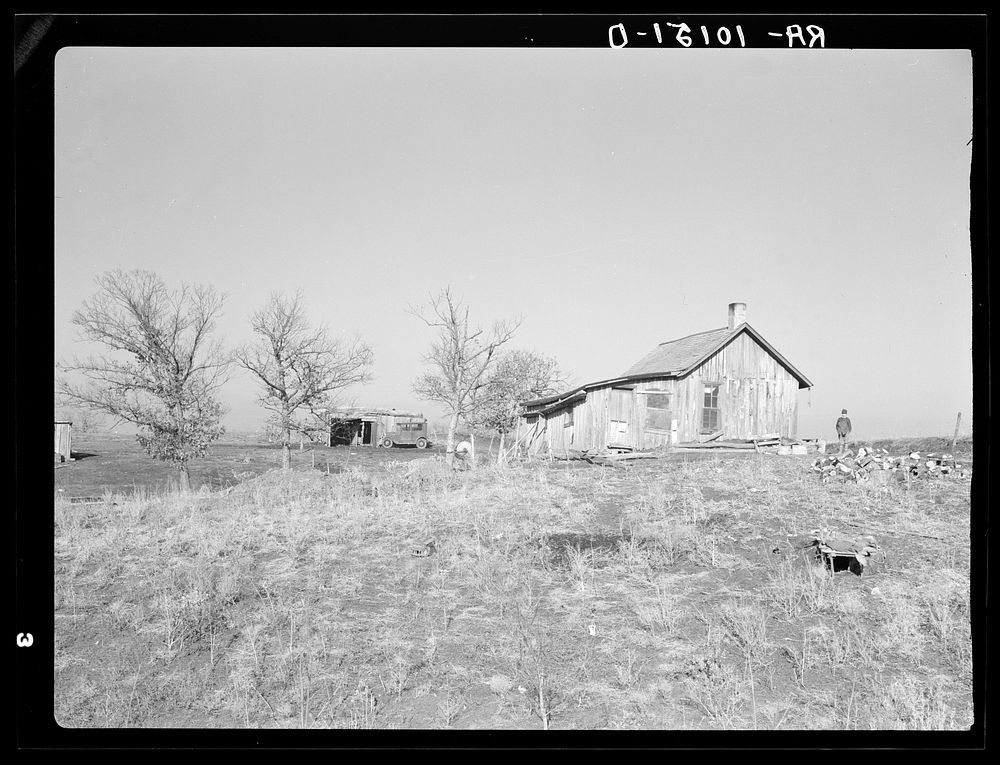 Residence of John Scott near Ringgold County, Iowa. He is a hired farm hand, but has had no recent work other than Works…