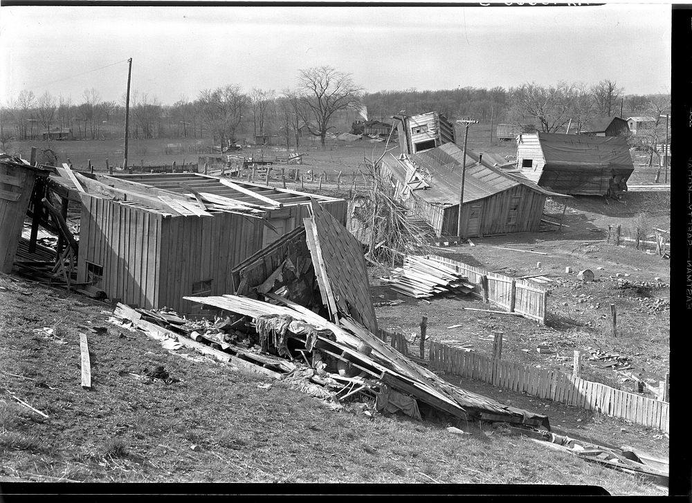 Damage done during the 1937 flood near Shawneetown, Illinois by Russell Lee