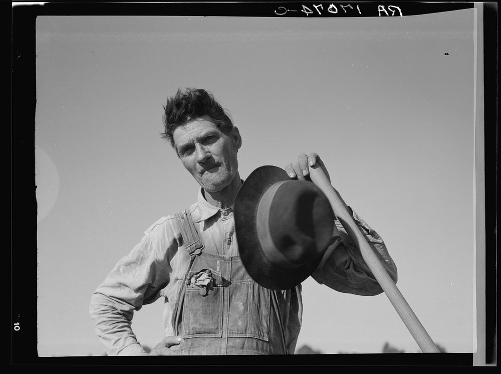 White laborer of the Mississippi Delta. Issaquena County, Mississippi by Dorothea Lange