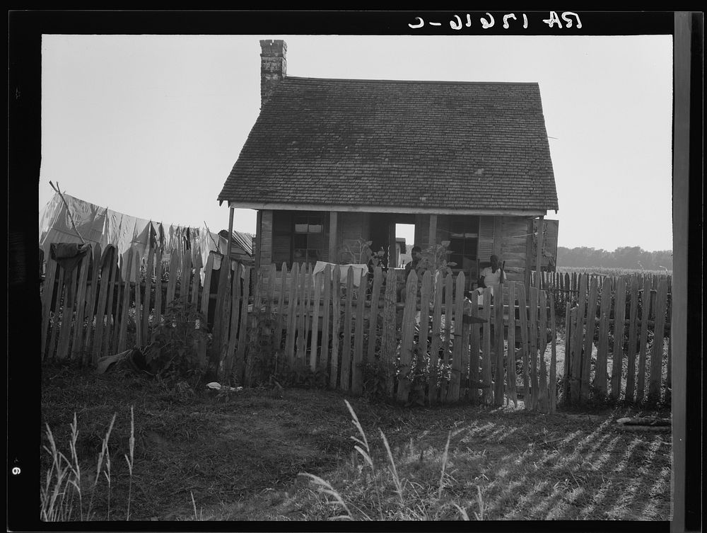 House on a cotton plantation in the Louisiana delta. Sourced from the Library of Congress.