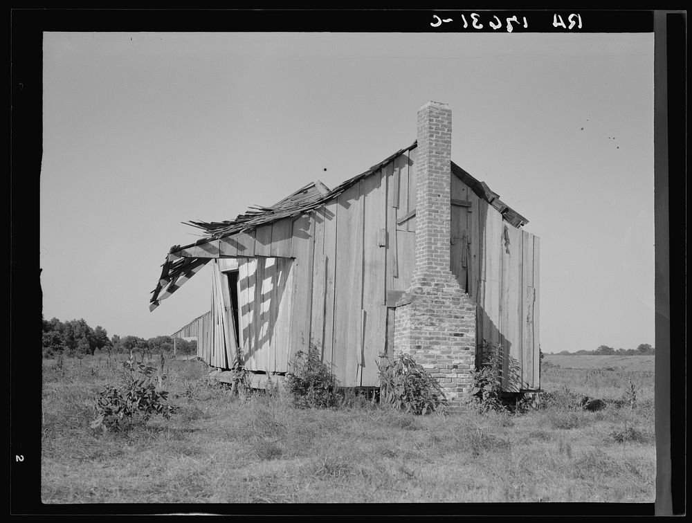 [Untitled photo, possibly related to: An abandoned tenant cabin of the Mississippi Delta]. Sourced from the Library of…