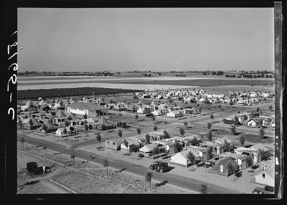 Farm Security Administration camp for migrant agricultural workers at Shafter, California by Dorothea Lange