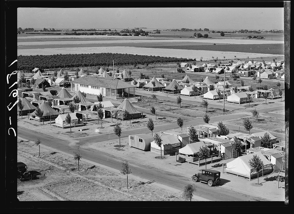 Farm Security Administration camp for migrant agricultural workers at Shafter, California by Dorothea Lange