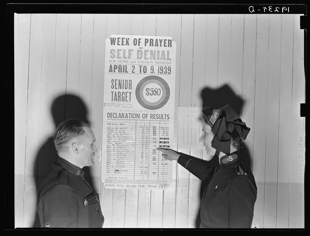 Salvation Army, San Francisco, California. Self-denial. Each member of the army is a quota, and chooses means of self-denial…