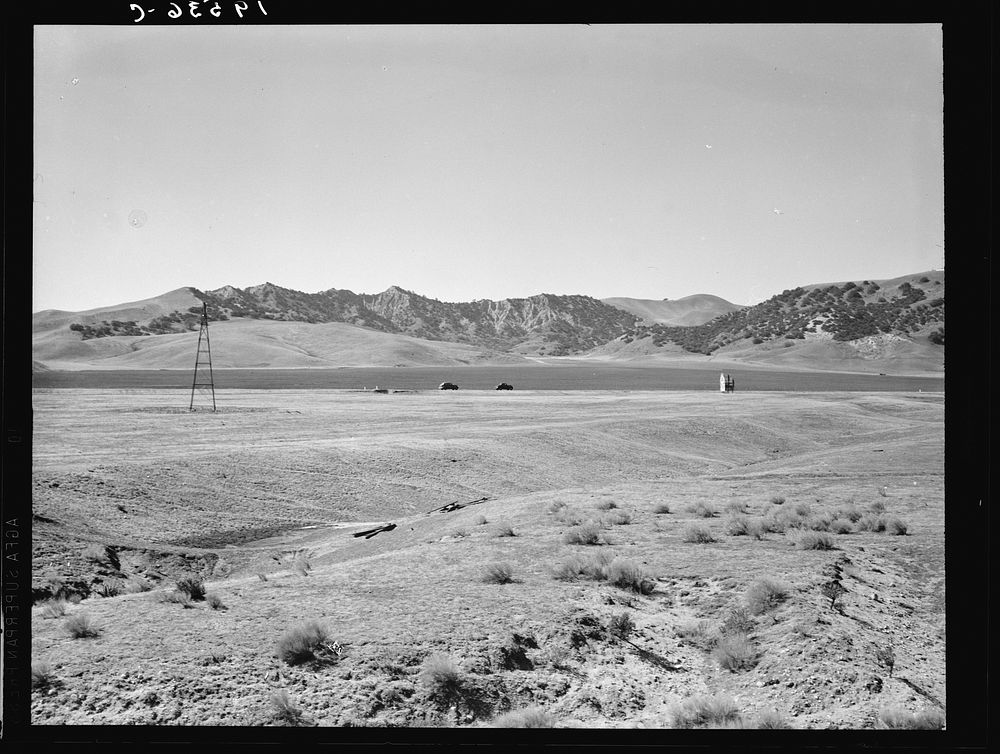 U.S. 99. On ridge over Tehachapi Mountains. Heavy truck route between Los Angeles and San Joaquin Valley over which migrants…
