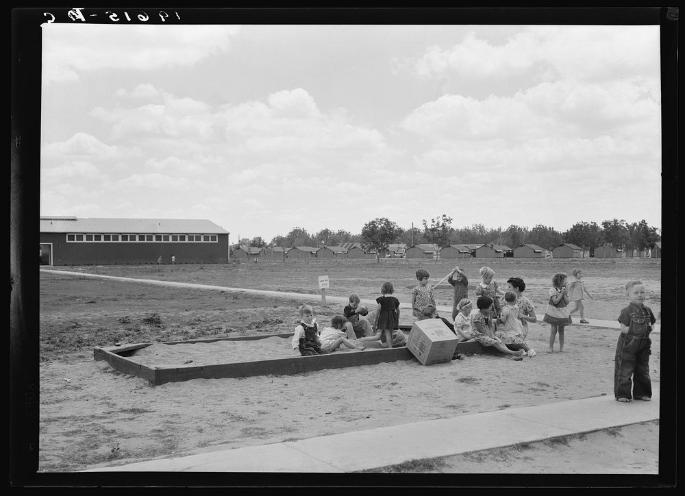 Tulare County, California. Farm Security Administration (FSA) camp for migratory agricultural workers. Nursery school…