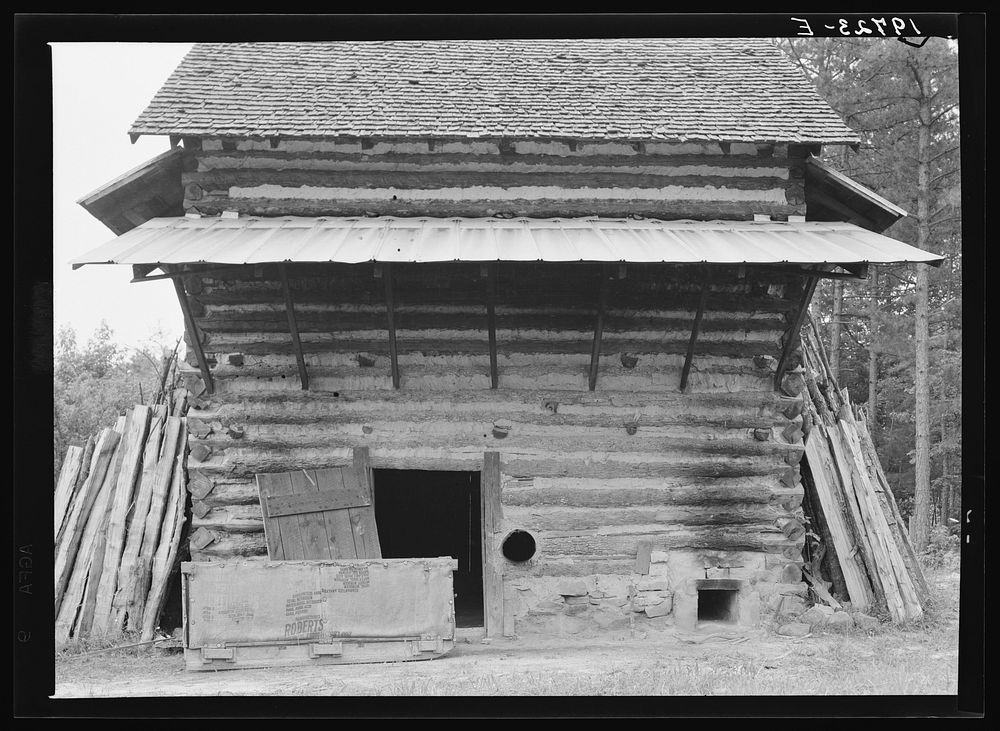 Tobacco barn ready for "putting in". Person County, North Carolina. Sourced from the Library of Congress.