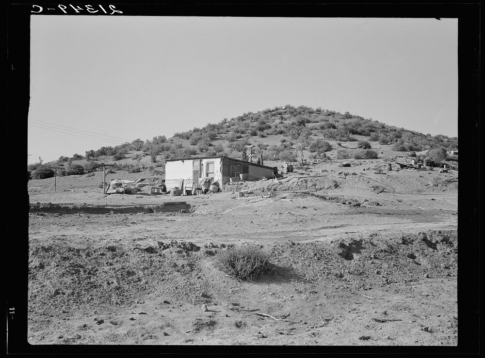 [Untitled photo, possibly related to: New farm in Cow Hollow, Malheur County, Oregon. Note basement dugout house and…
