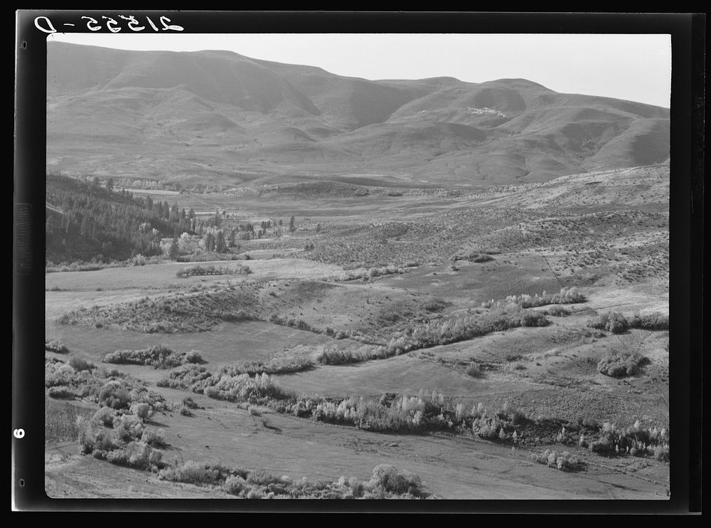 View of small valley, dry farming. Gem County, Idaho. Sourced from the Library of Congress.