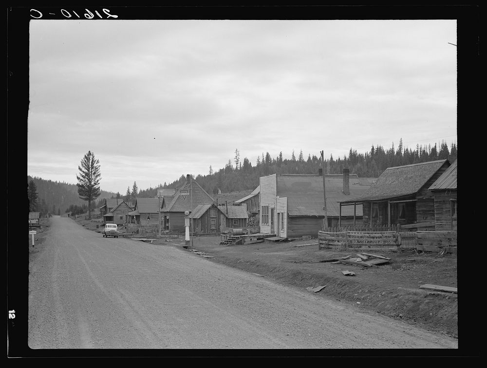 Tamarack, Adams County, Idaho. This town is nearly deserted since the sawmill shut down. Sourced from the Library of…