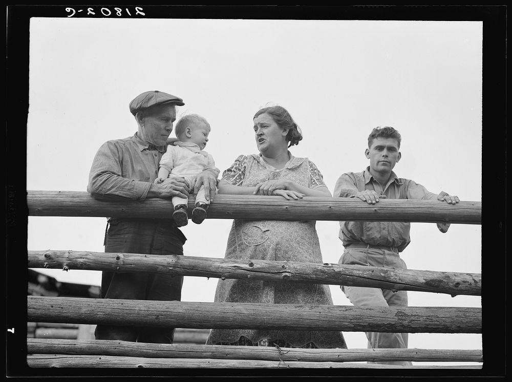 [Untitled photo, possibly related to: Stump rancher and wife. They and their seven children are making a new start on cut…