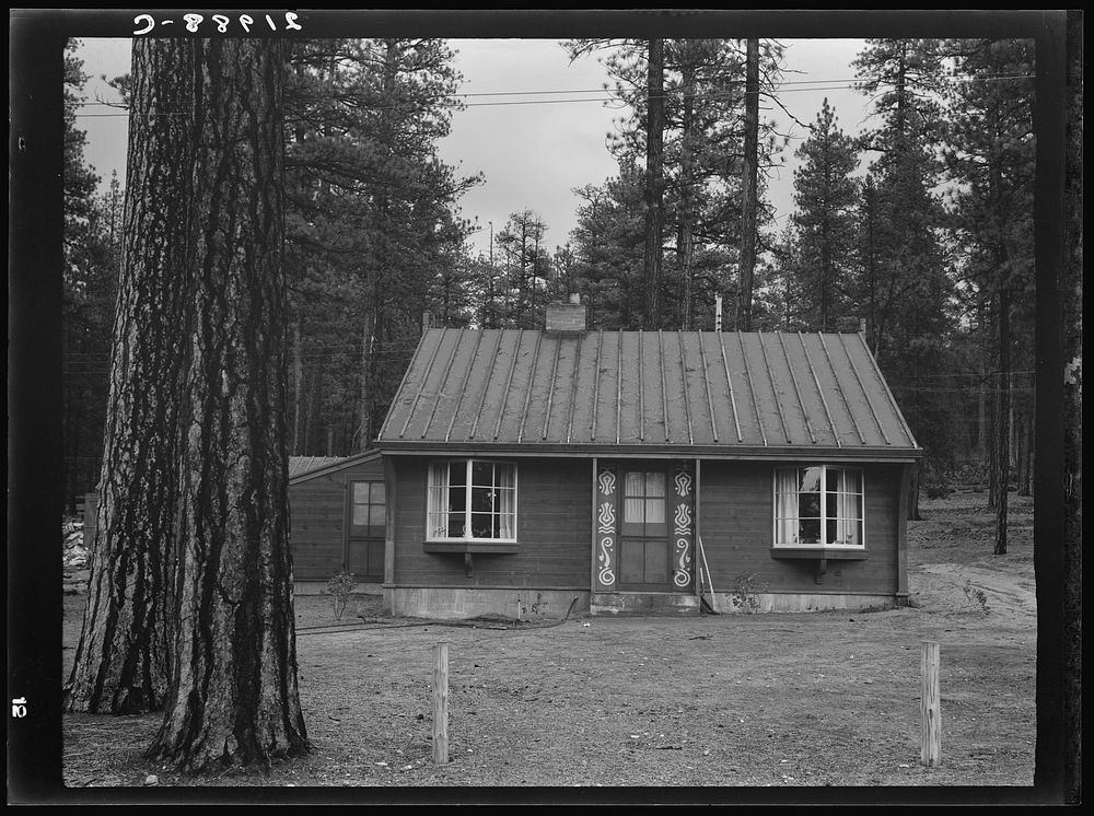 Type of housing built for lumber millworkers in new model company town.  Gilchrist, Oregon. Sourced from the Library of…