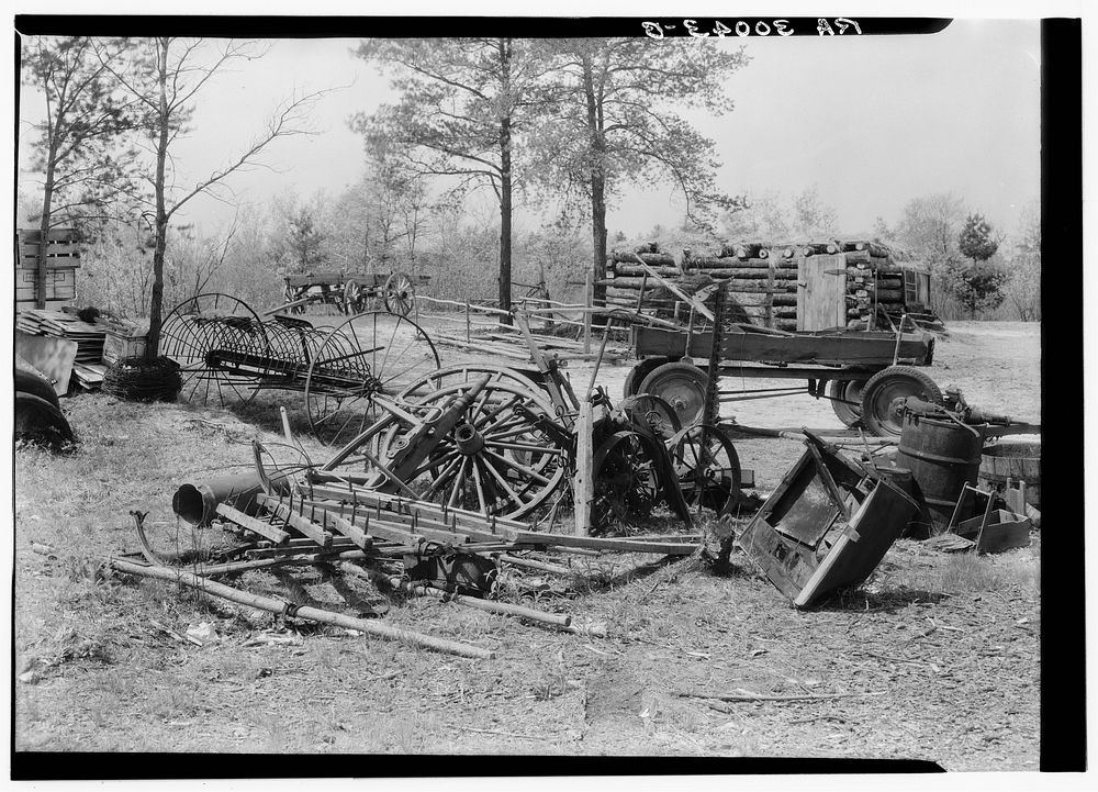 Machinery belonging to the Hale family, farmers near Black River Falls, Wisconsin by Russell Lee