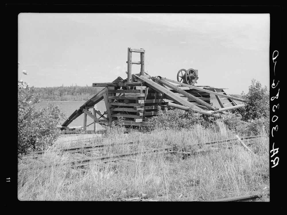 [Untitled photo, possibly related to: Remains of lumbering operations. Winton, Minnesota, "bust" town] by Russell Lee