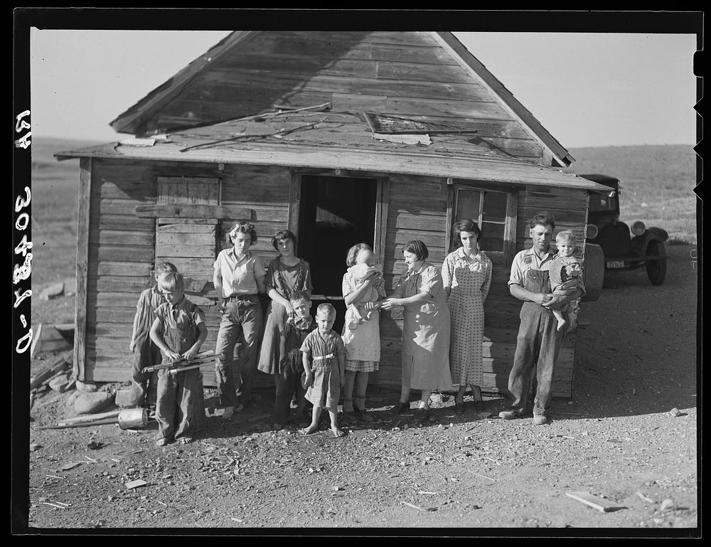 The Frank Weeks family living on farm near Williston, North Dakota by Russell Lee