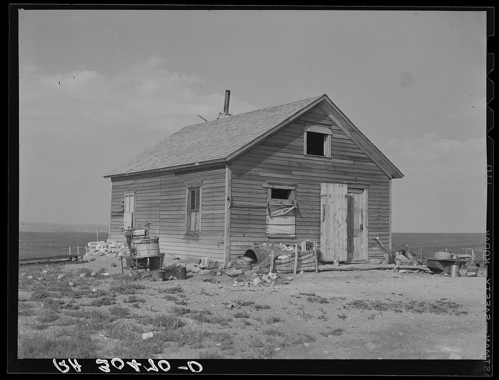 Home of Herman Gerling near Wheelock, North Dakota by Russell Lee