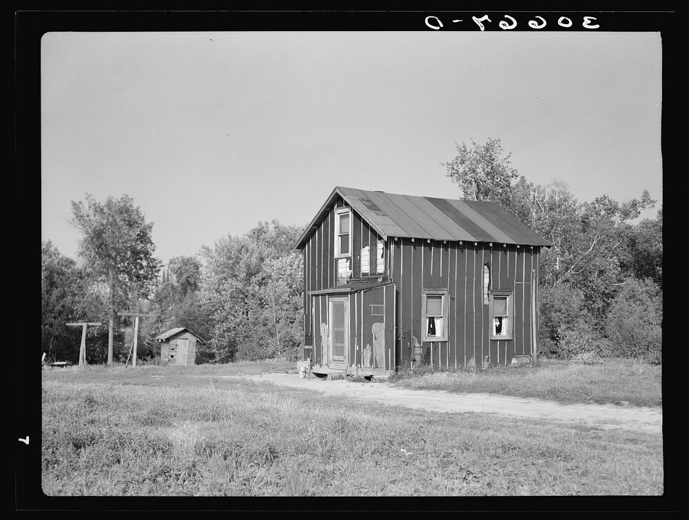 Cut-over farm house near Littlefork, Minnesota by Russell Lee