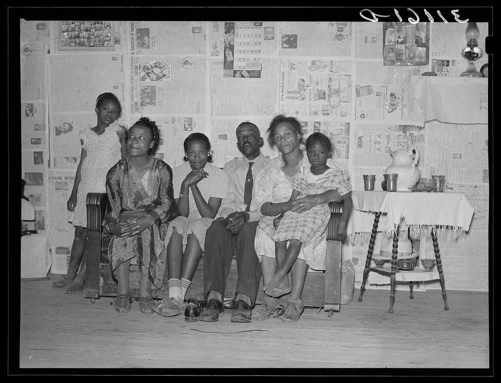 Southeast Missouri Farms.  sharecropper family in home from which they are to be moved. La Forge project, Missouri by…