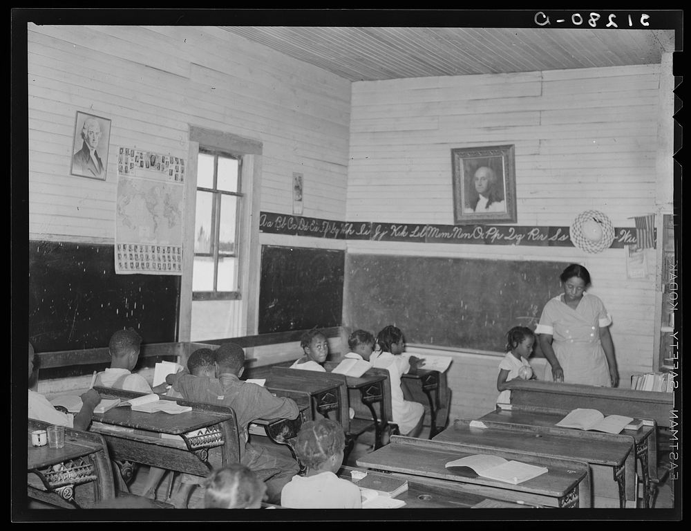 African American primary school near Southeast Missouri Farms by Russell Lee