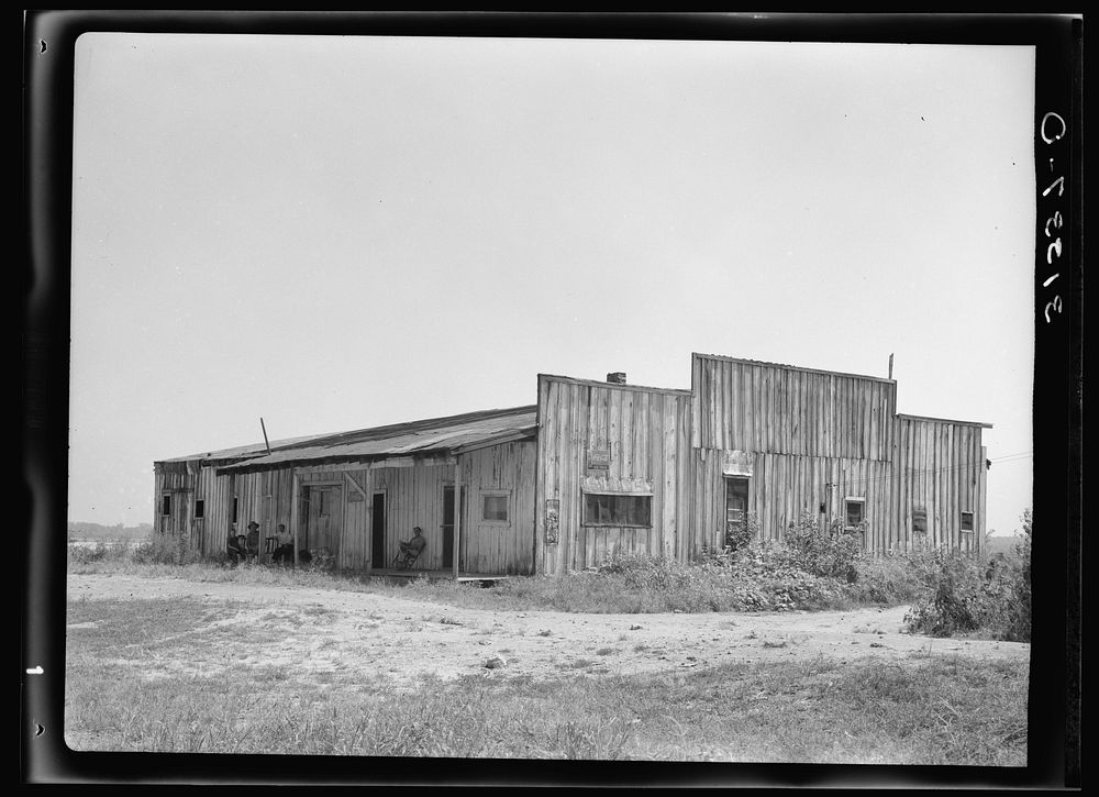 Old warehouse, once the station for early Mississippi River steamboat travel, Caruthersville, Missouri, now inhabited by…